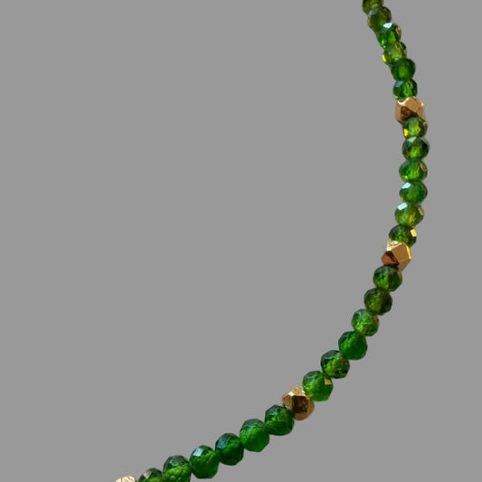 Forest Sage — Chrome Diopside Necklace, 18ct Gold Vermeil- My Archetype