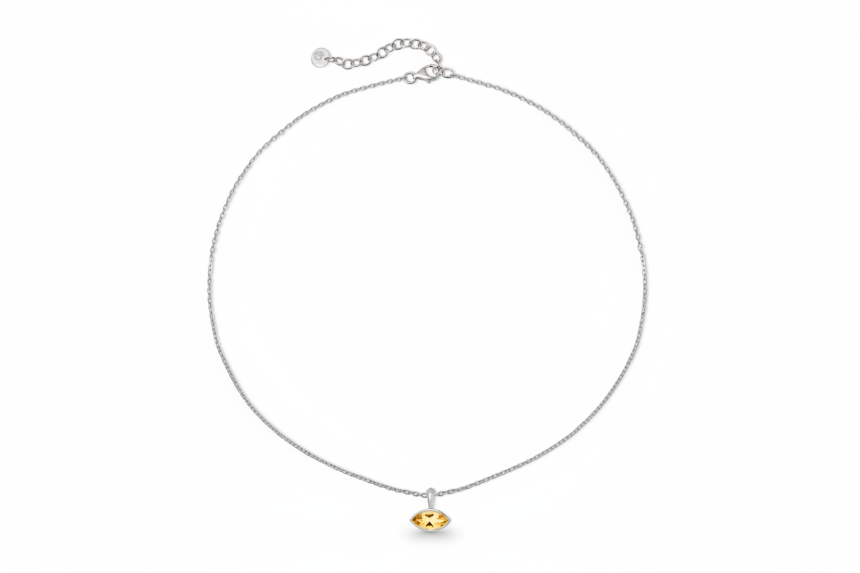 Eye Gemstone Sterling Silver Talisman Necklace