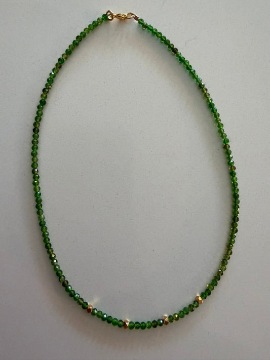Forest Sage — Chrome Diopside Necklace, 18ct Gold Vermeil- My Archetype
