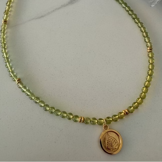 Leaf of Light — Peridot Necklace, 18ct Gold Vermeil- My Archetype