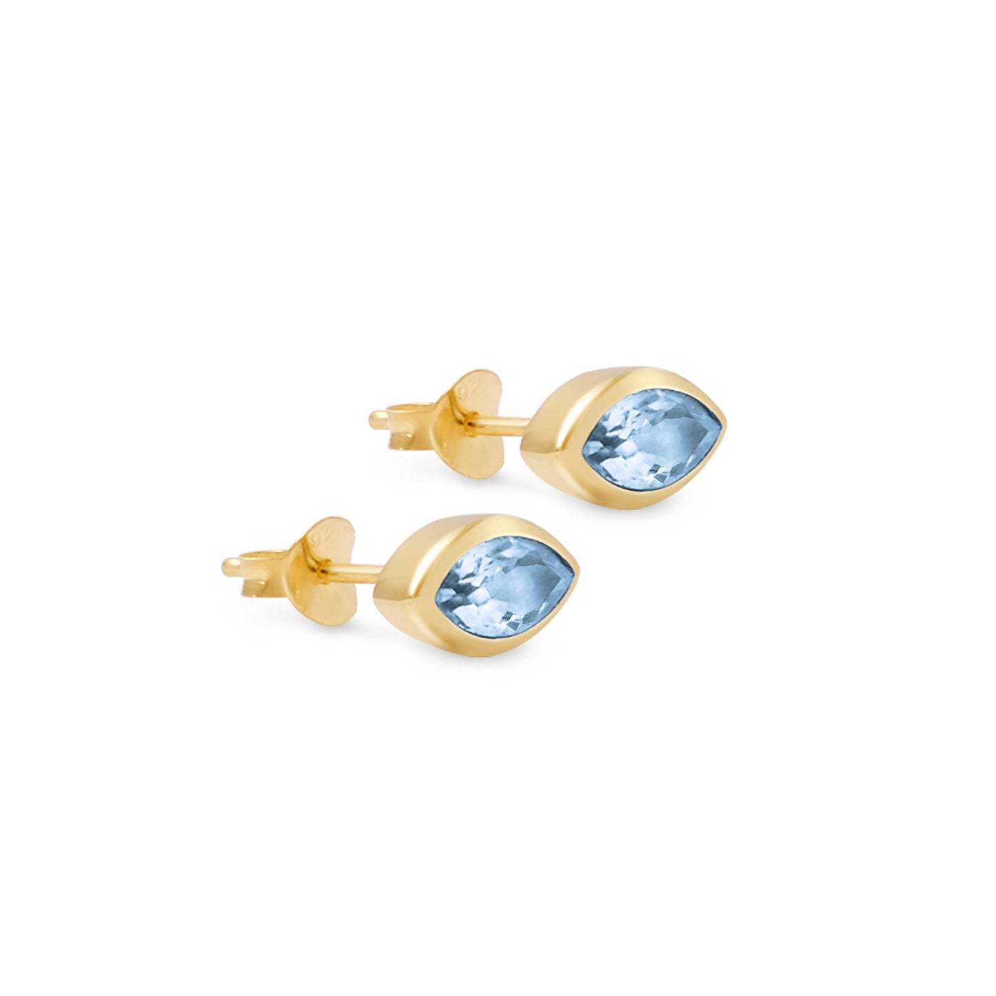 My Archetype Eye Blue Topaz & 18kt Yellow Gold/Sterling Silver Stud Earrings