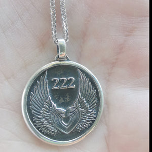 222 ANGEL STERLING SILVER MEDALLION & CHAIN