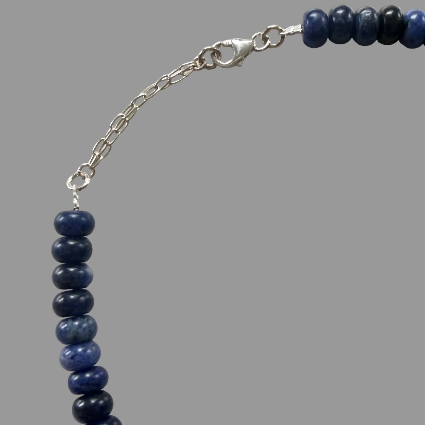 Moon Oracle — Sodalite; Black Onyx Necklace, Sterling Silver Necklace