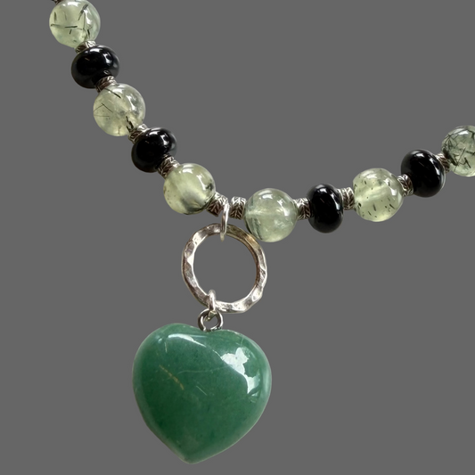 Heart Healer — Black Onyx, Peridot & Green Aventurine Necklace, Sterling Silver- My Archetype