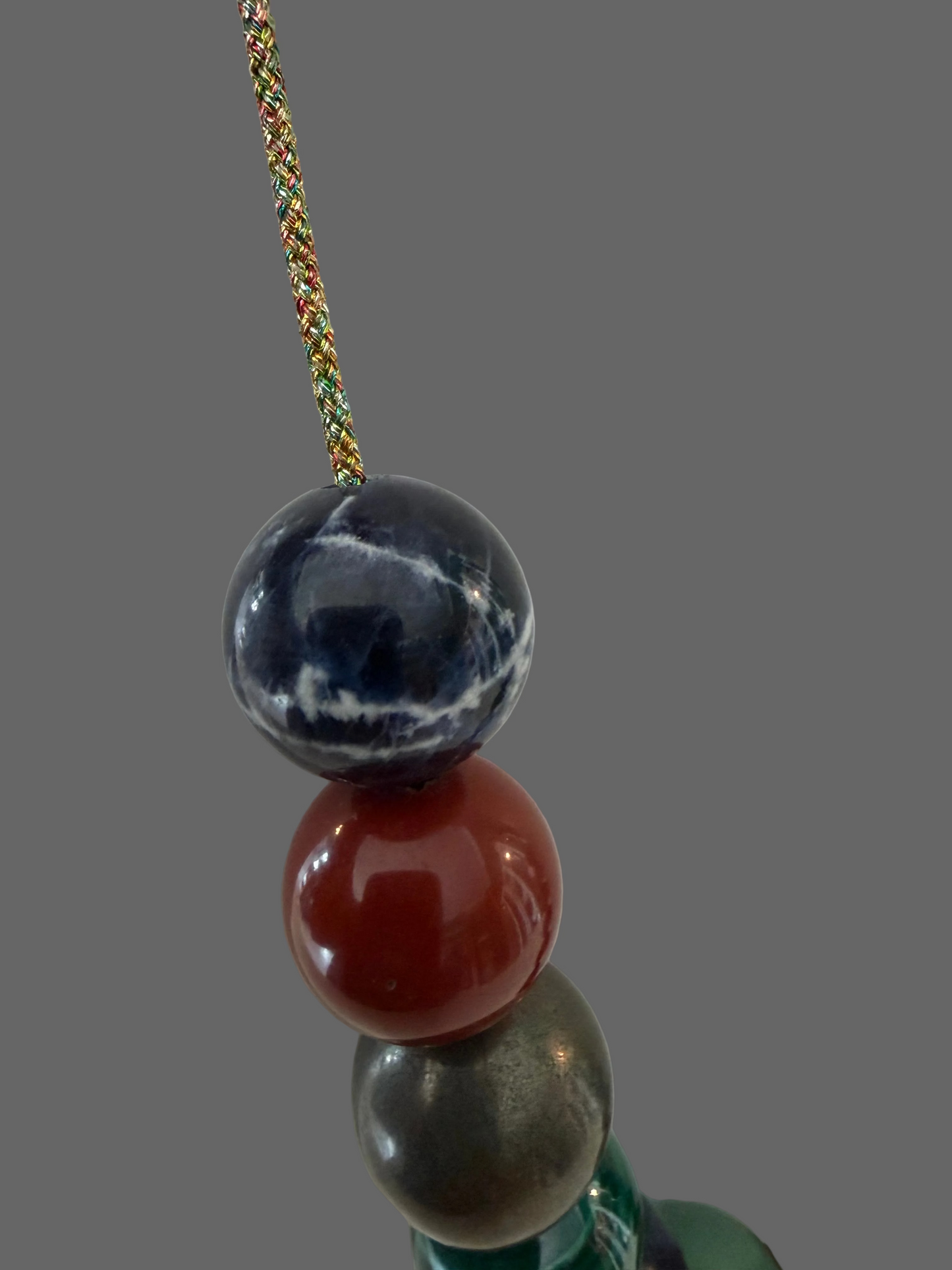 Fusion Alchemy — Mixed Gemstone Gold Lurex Cord Necklace