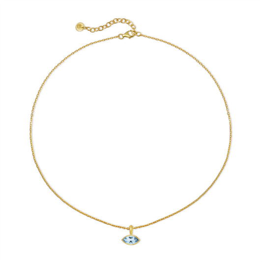 My Archetype Eye Blue Topaz & 18kt Yellow Gold/Sterling Silver Necklace