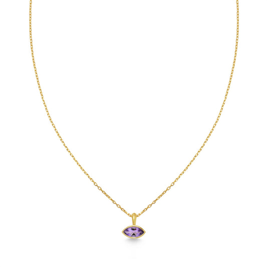 My Archetype Eye Amethyst & 18kt Yellow Gold/Sterling Silver Necklace