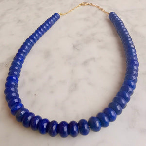 Lapis Lazuli and 24k Yellow Gold Vermeil Double Chain Necklace